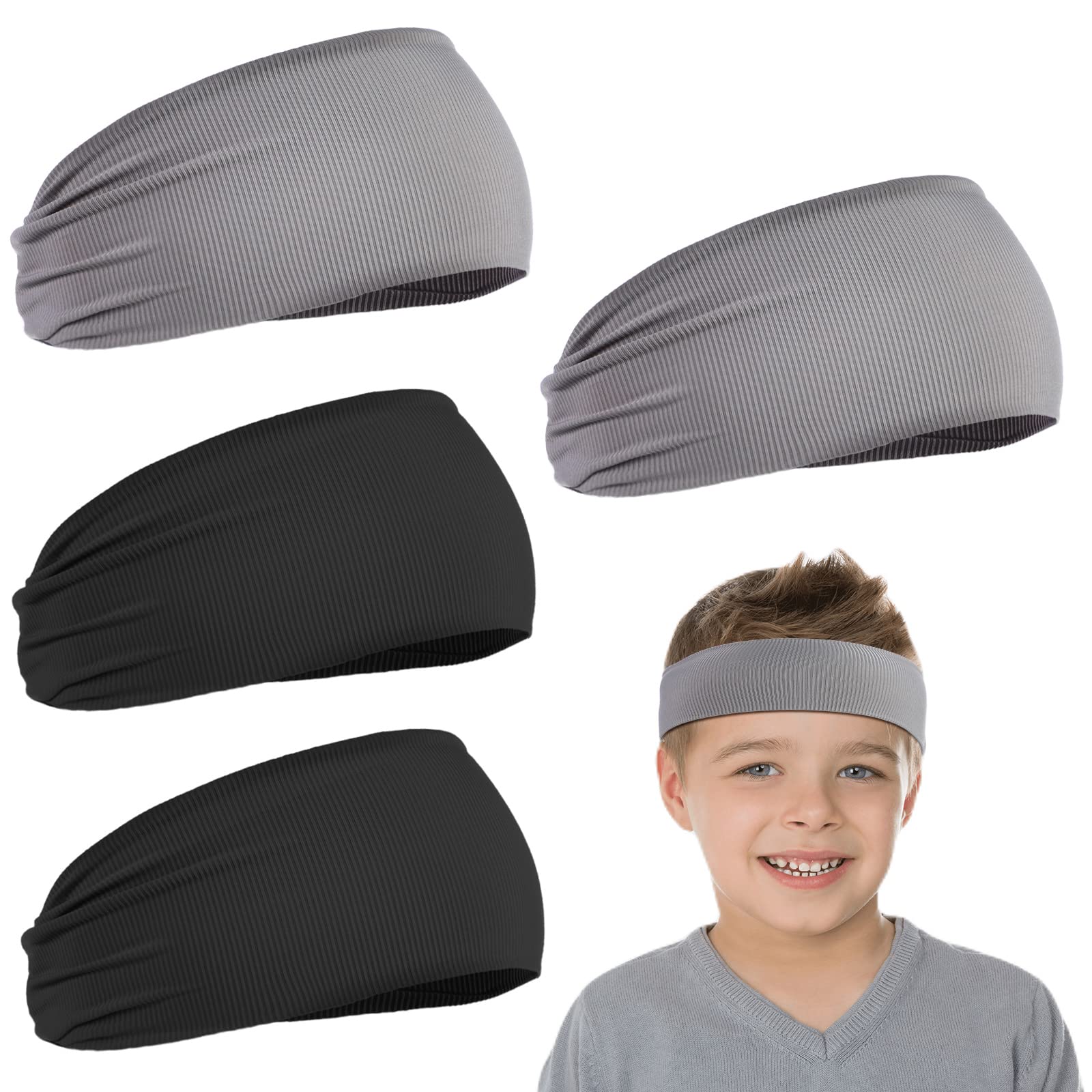 Civaner 4 Pcs Boys Headbands Elastic