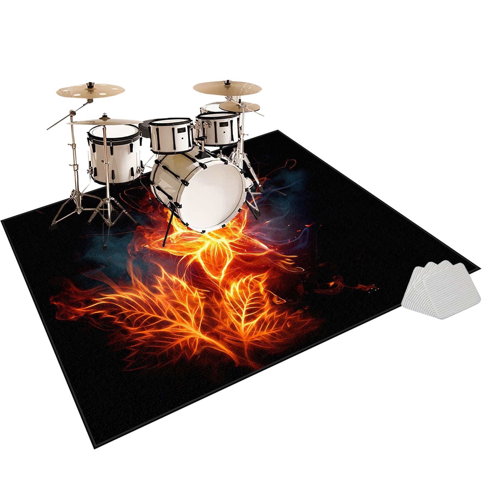 Dywaniki wodne Dźwiękoszczelny dywan bębnowy 130 x 100 cm mata do perkusyjnych perkusyjnych profesjonalnych jazzowych do bębna bębna akustycznego bębna i innych instrumentów