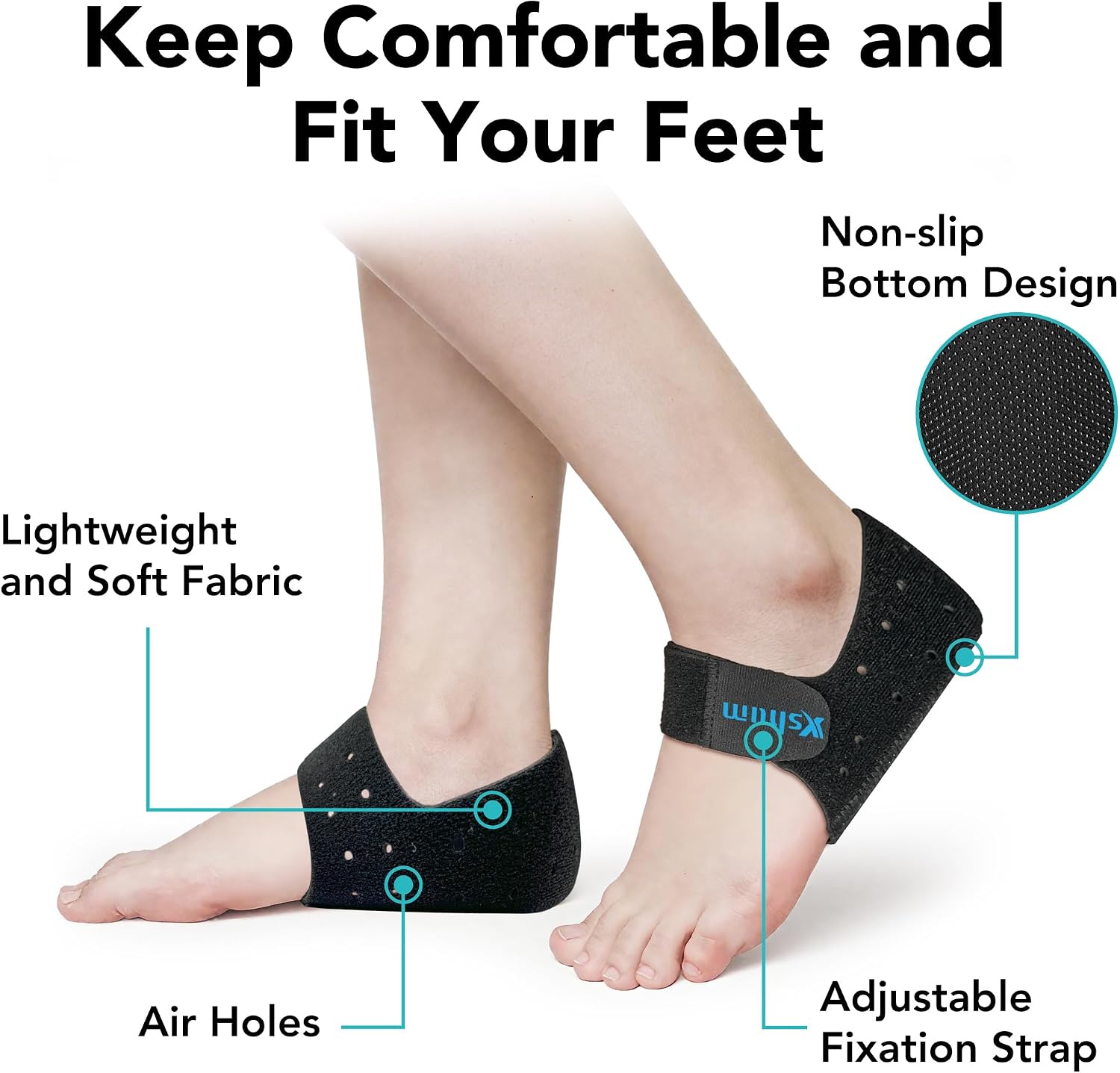 Heel Protectors for Supination & Pronation, 2 Layers Adjustable Supination Correction Insoles, Orthopedic Insoles for Bow Legs, Knee Pain, Foot Alignment (Black, Large : Women 8-12/Men 7.5-13)