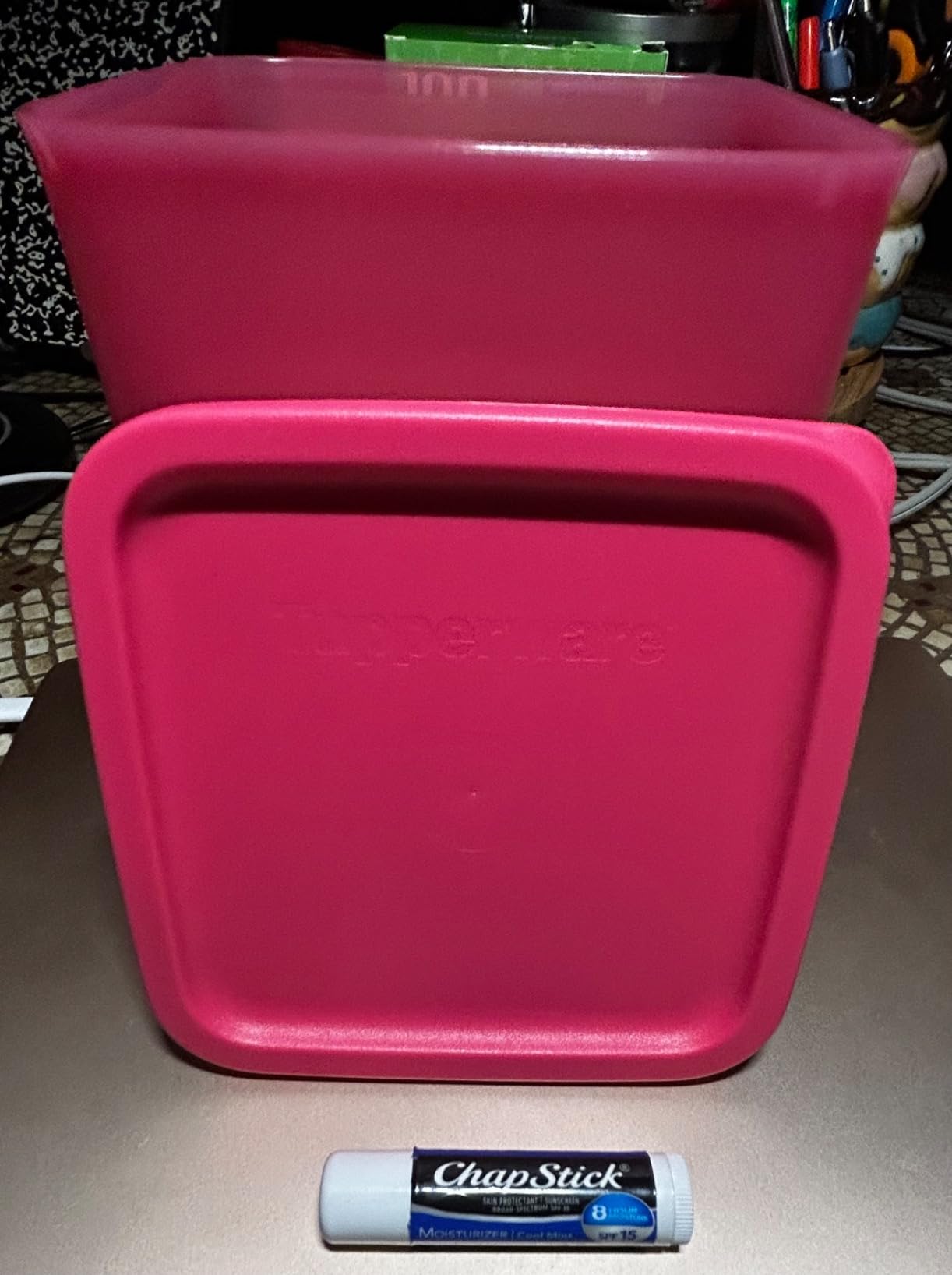 Tupperware Basic Bright Square Round Modular Canister 7.5c Pink ...