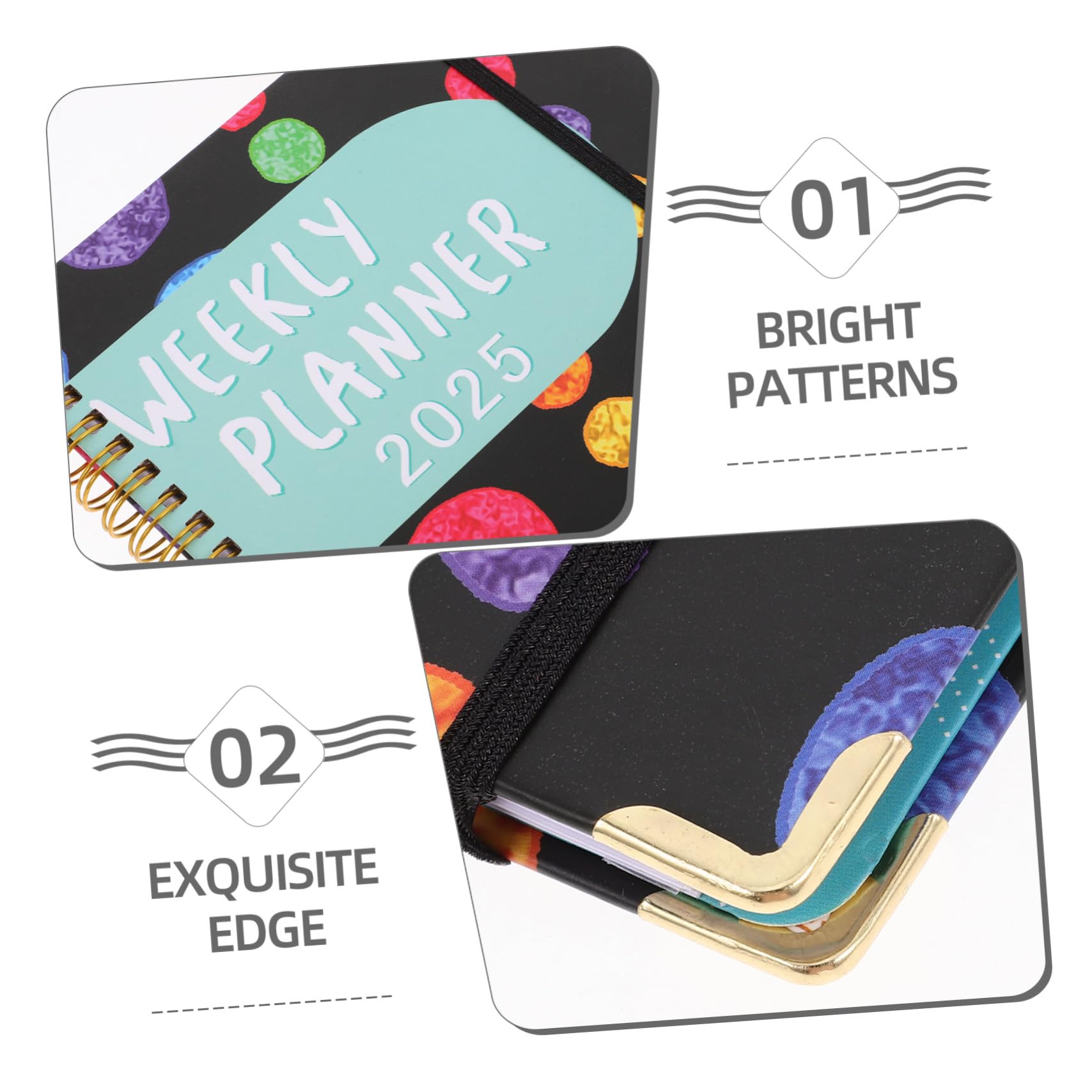 3 Stück Planer Spiralnotizbuch Tagesagenda Stundenplaner für Schule Büro Zuhause Blatt Blaue Himmel Akademischer Lehrerplaner Terminkalender Wochenplaner