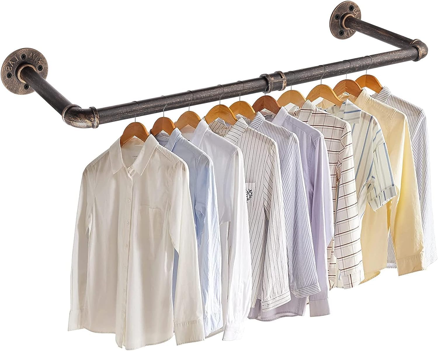 Unho Clothes Rail Wall Mounted: Industrial Pipe Clothing Hanging