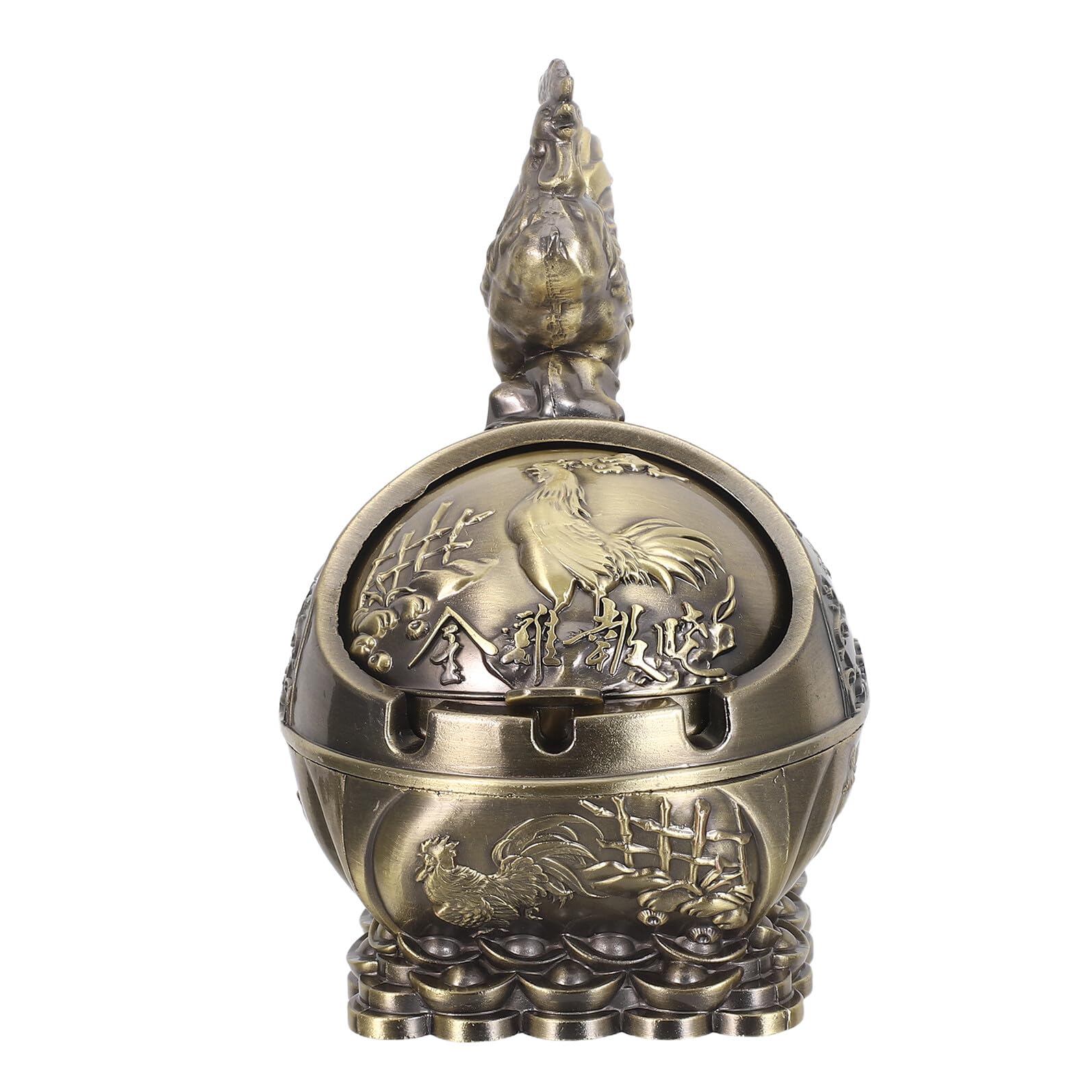 Cendrier en alliage de zinc compact extérieur intérieur avec couvercle sphérique anti-odeur