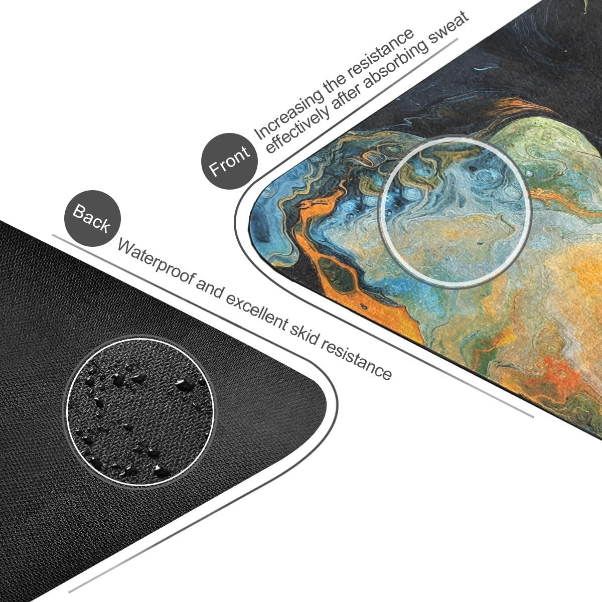 ALAZA Two Black Cats Looking at Each Other Yoga Mat Non Slip Fitness Exercise Mat, Workout Mat for Yoga, Pilates and Floor Exercises