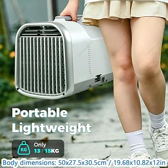 Portable Air Conditioner, 4400-5100 Btu Compact Cooling & Dehumidifying Ac Unit, 3 Fan Speeds, 61°F–90°F (16°C–32°C) Adjustable, For Caravan, Truck, Camping Tent, Pet House(1-8 M²) [Energy Class A]