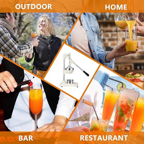 Miniatura 8 de Exprimidor XXL de hierro fundido a mano para naranja, limón, lima, granada, pomelo, cítricos con doble patrón y taza de acero inoxidable, exprimidor