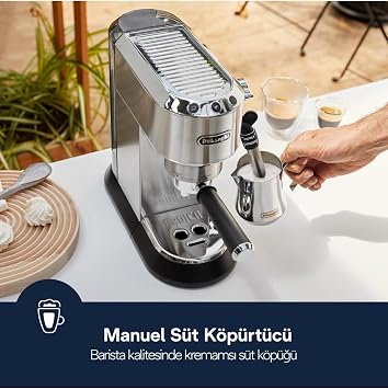 De'Longhi Dedica EC685.M Pump Espresso Coffee Machine Set - Silver (Extras)