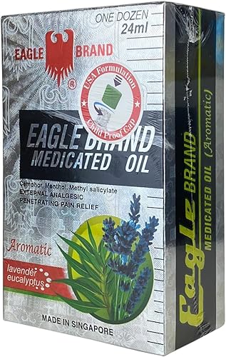 Miniatura 3 de Eagle 12 paquetes  Aceite medicado de marca de 0.8 fl oz analgésico externo (eucalipto aromático-lavanda) 0.8 fl oz