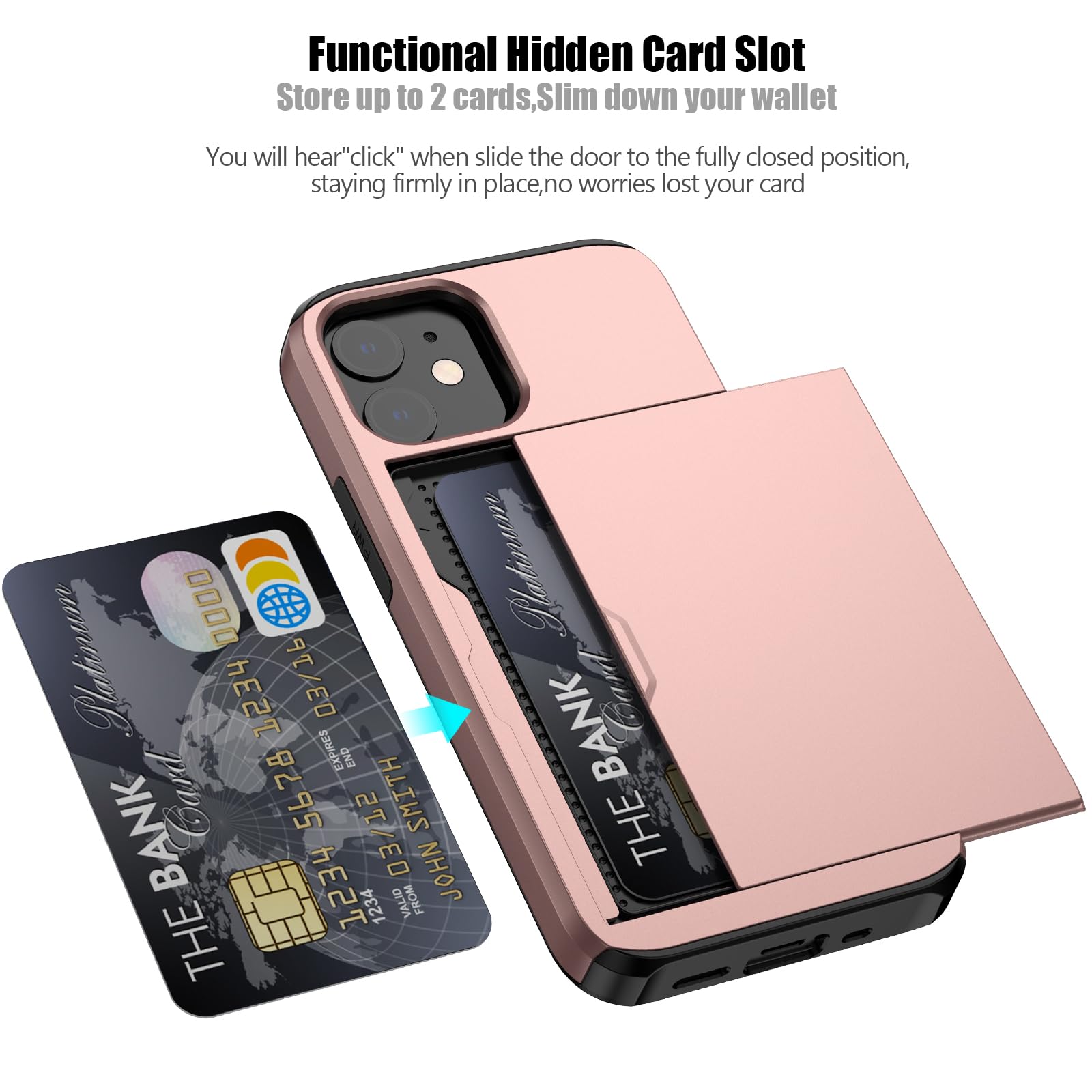Nvollnoe Funda compatible con iPhone 16 Pro con tarjetero resistente