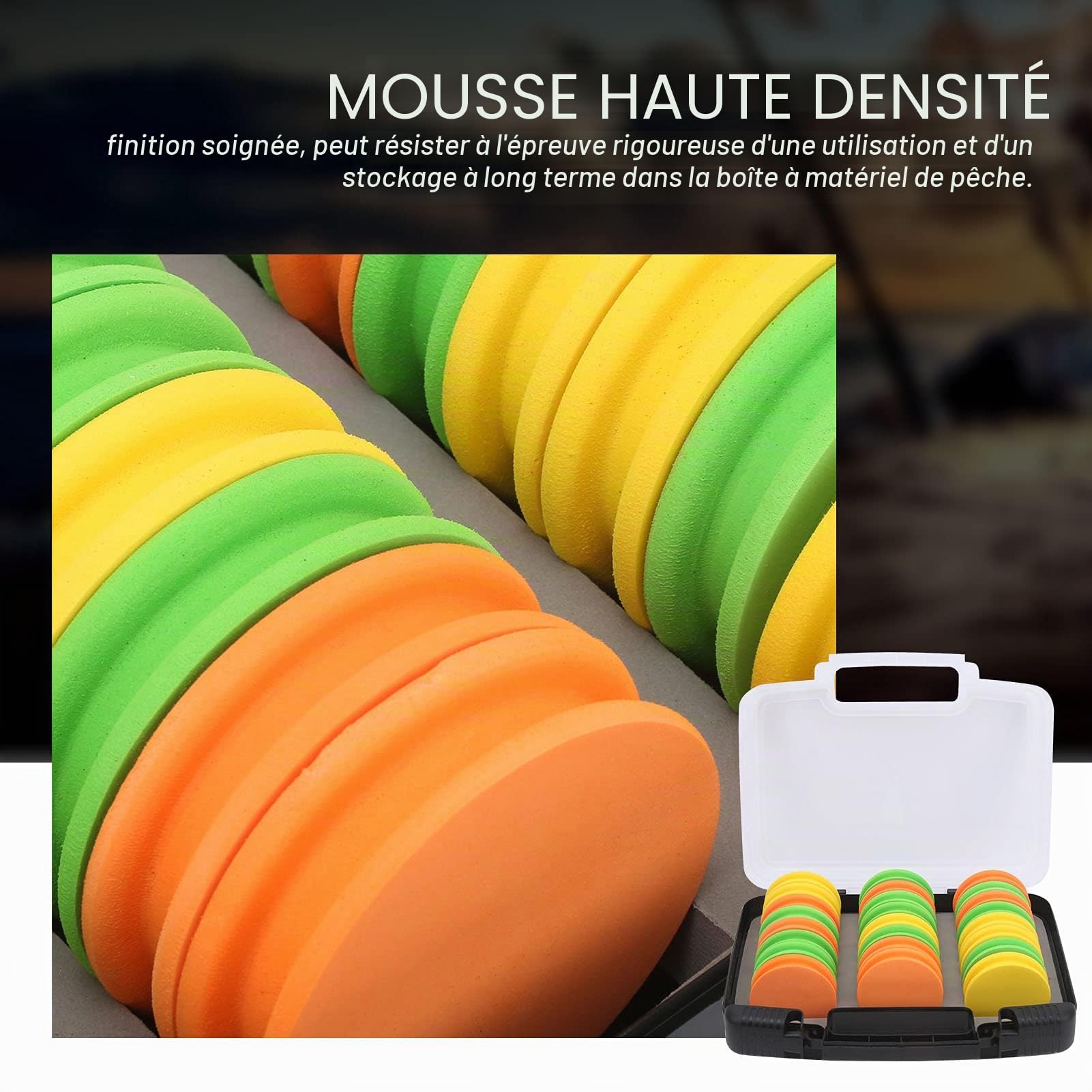 VGEBY Rangement de Ligne de Pêche, Stockage de Bobines de Pêche EVA 24 Pièces avec Boîte en Plastique, Planche à Enrouler, Outil de Canette, Plusieurs Couleurs Accessoires d'outils de pêche
