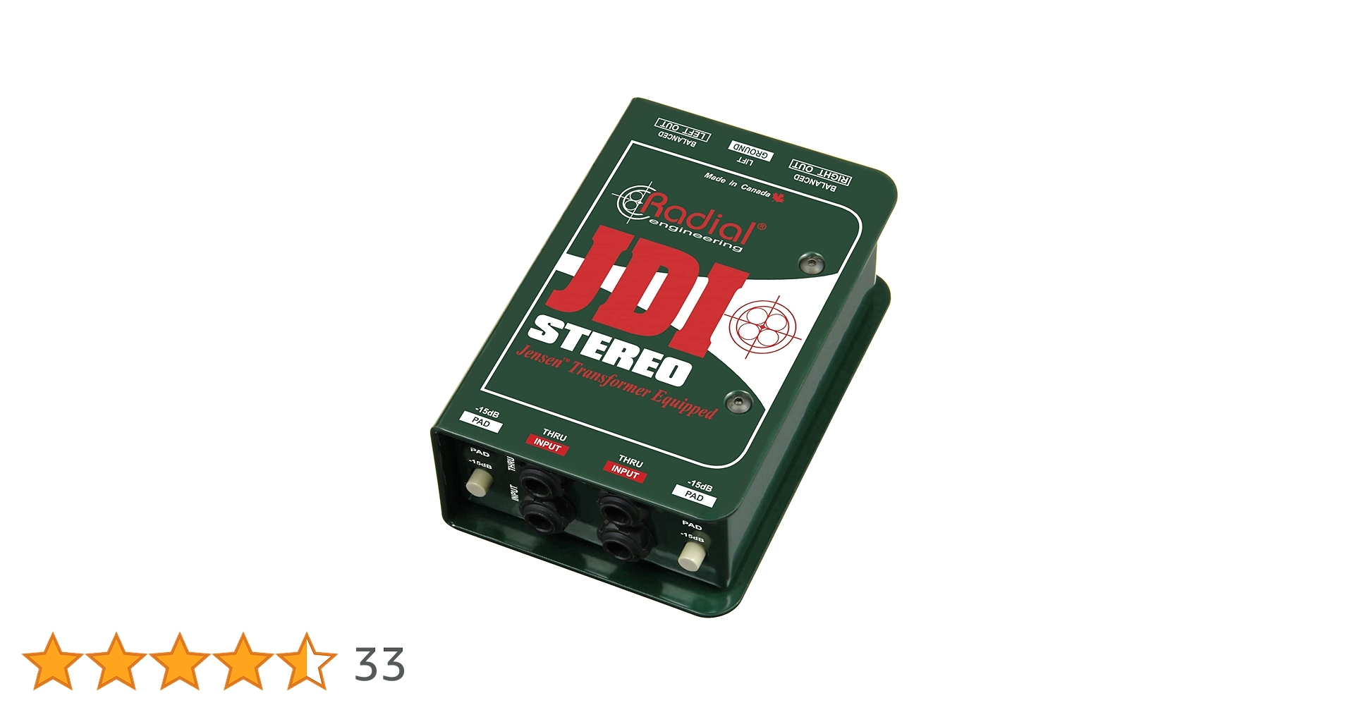 Radial JDI Stereo Premium Passive DI Box for Audio Professionals