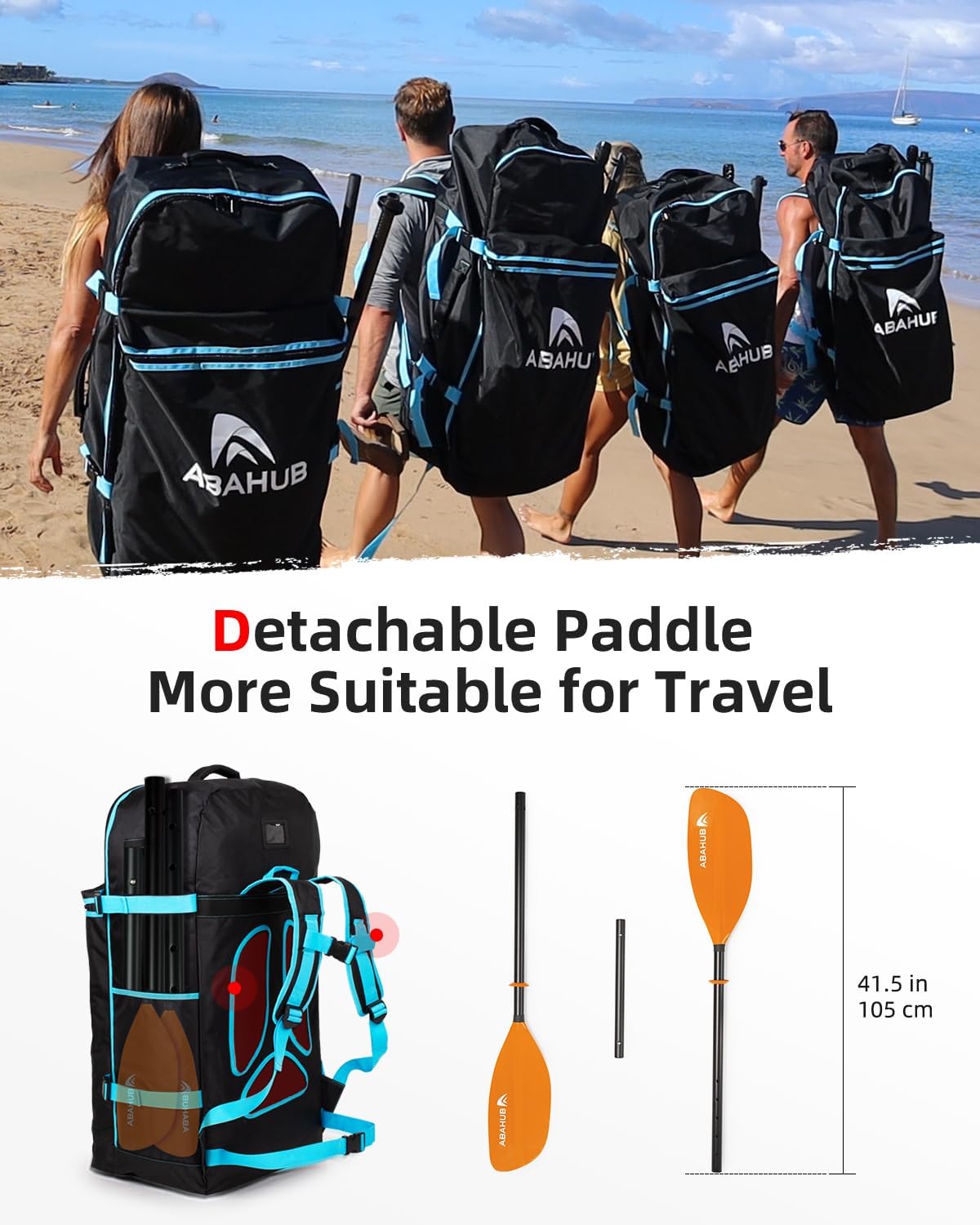 Condition photo showing New/Like New for abahub adjustable kayak paddle 210-230 cm/ 230-250 cm floating kayaking oars boating oars canoeing oars black orange 82.6''- 90.5'' ( 210 - 230 cm )
