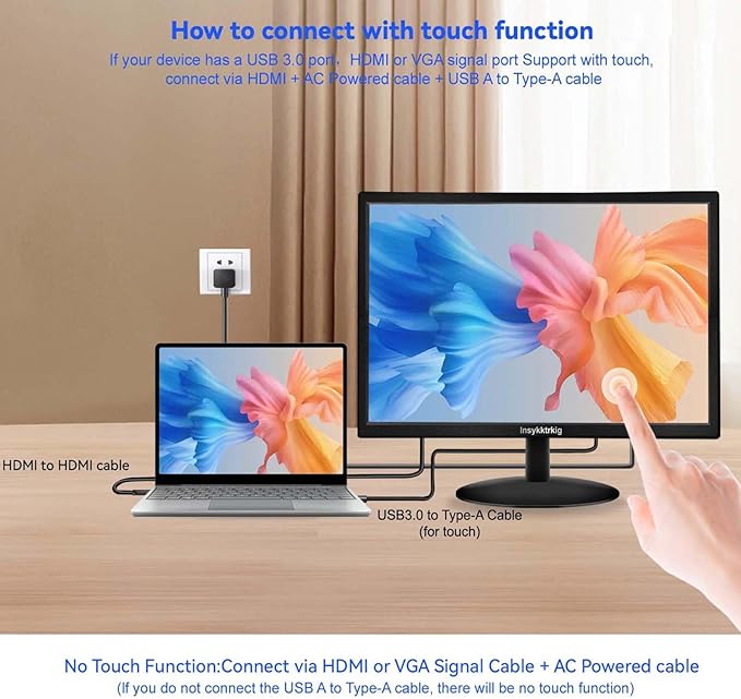 Monitor Táctil 19" FHD 1440x900 Pantalla Multi-Touch HDMI VGA miniatura 5