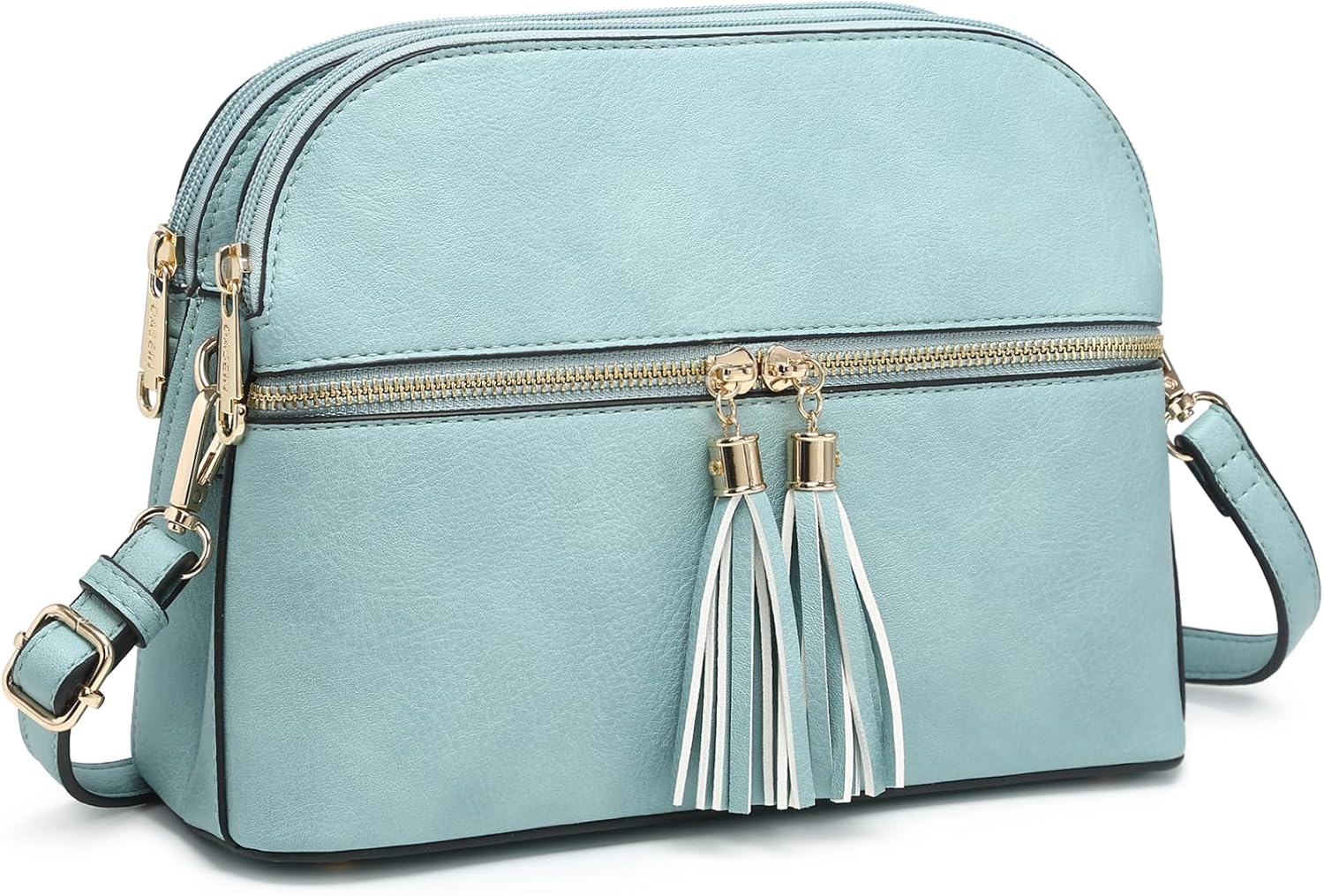 Dasein Women Tassel Zipper Pocket Crossbody Bag Shoulder Purse Fashion Travel Bag with Multi Pockets