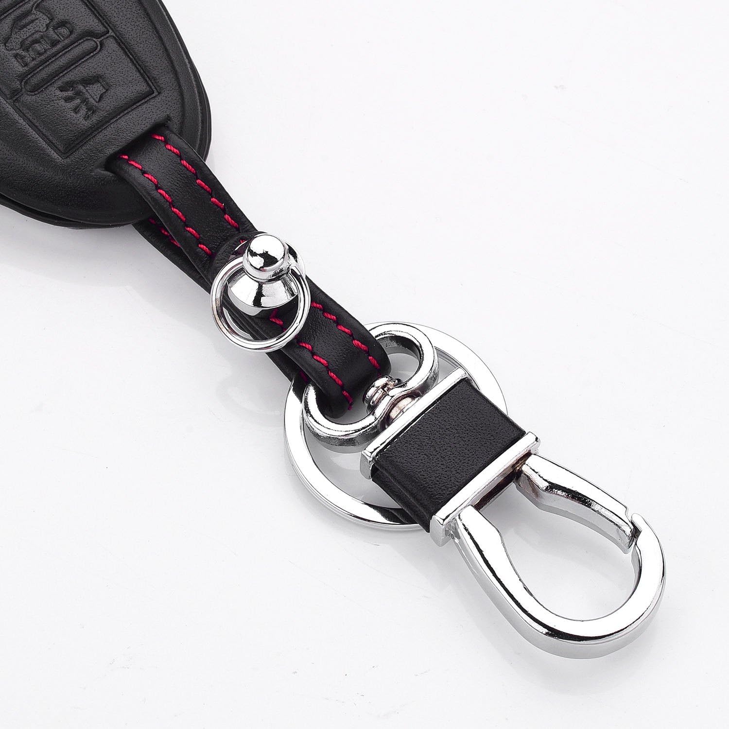 Men Women Genuine Leather Key Fob Cover for Nissan 370Z Altima Armada Frontier GT-R Leaf Maxima Murano Pathfinder Rogue Sentra Titan Versa Car Key Case with Keychain - Black - 3 Buttons
