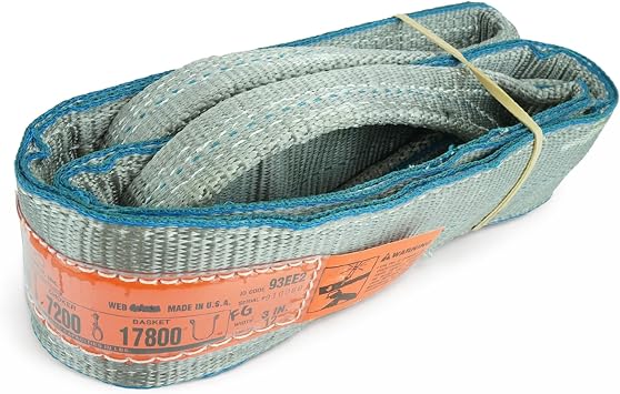 Chenango Supply Eye & Eye 2 Ply Rigging DD Slings | USA-Made, Heavy Duty, Marine Flo Guard Polyester, for Lifting & Material Handling Multiple Sizes and Capacities