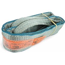 Chenango Supply DD Sling 3 Inch x 12 Foot Polyester Lifting Sling USA Made, 8,900 lb Vertical, 7,200 lb Choker, 17,800 lb Basket 2-Ply Heavy Duty 900 Webbing, Flo-Guard Eye & Eye Rigging Sling