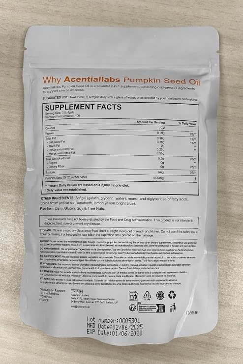 2Pack Pumpkin Seed Oil Capsules,Pumpkin Seed Extract,Pumpkin Seed Herbal Supplement