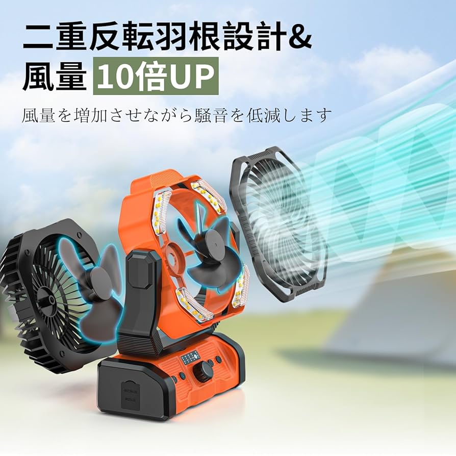 未使用 卓上扇風機 20000mAh 大容量 Type-C充電式 キャンプ 防災 Amazon.co.jp : キャンプ 扇風機 20000mAh大容量 最大60時間連続