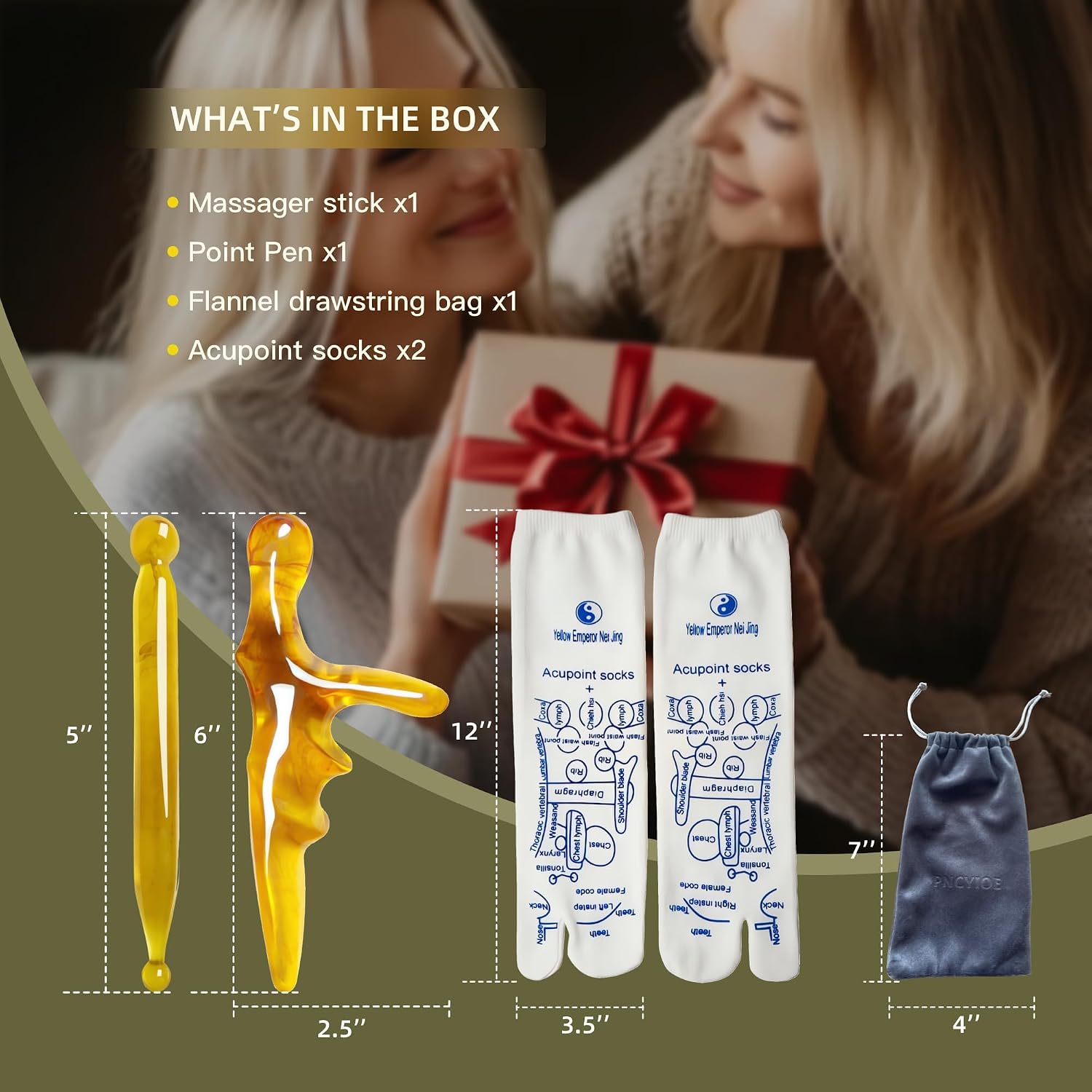Reflexology Foot Socks with Triangular Acupressure Massage Tool Set - Plantar Fasciitis Relief for Heel Pain, 2026 Gift Package Joint Massager