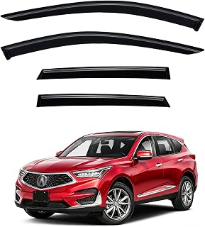 Rain Guards Window Visor for Acura RDX 2019-2026 Out-Channel | Shields Vent Deflector Shade Wind Dark Smoke 2020 2021 2022 2023 2024 19 20 21 22 23 24 25, Tape-On Outside-Mount, 4PCS