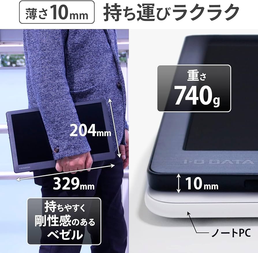 IODATA 13.3インチ モバイルディスプレイLCD-CF131XDB-M lcdcf131xdbm.jpg