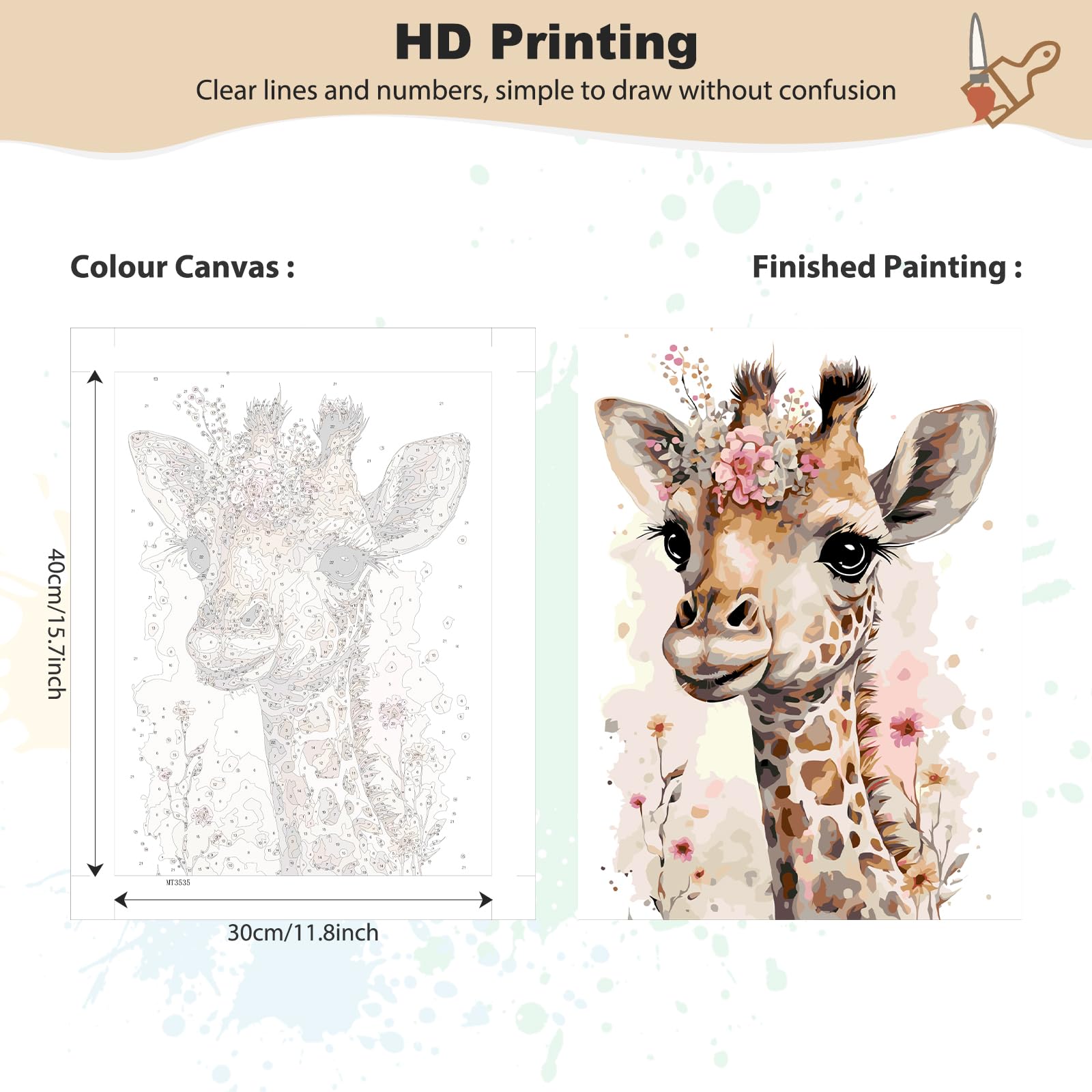 MEIYUDA Peinture Par Numero Adulte Avec Cadre Voiture Rose, DIY Peinture Acrylique Pour Adultes Débutants Facile Sur Toile Avec Peintures Et Pinceaux Decoration Maison Cadeau 30x40cm