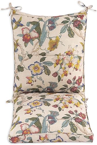Miniatura 2 de Set of 4 Outdoor Dining Chair Cushions, Comfort Patio Seating Cushions, 44 x21x4.5 inch, Single Welt and Zipper, (4, Khaki Floral Essence)