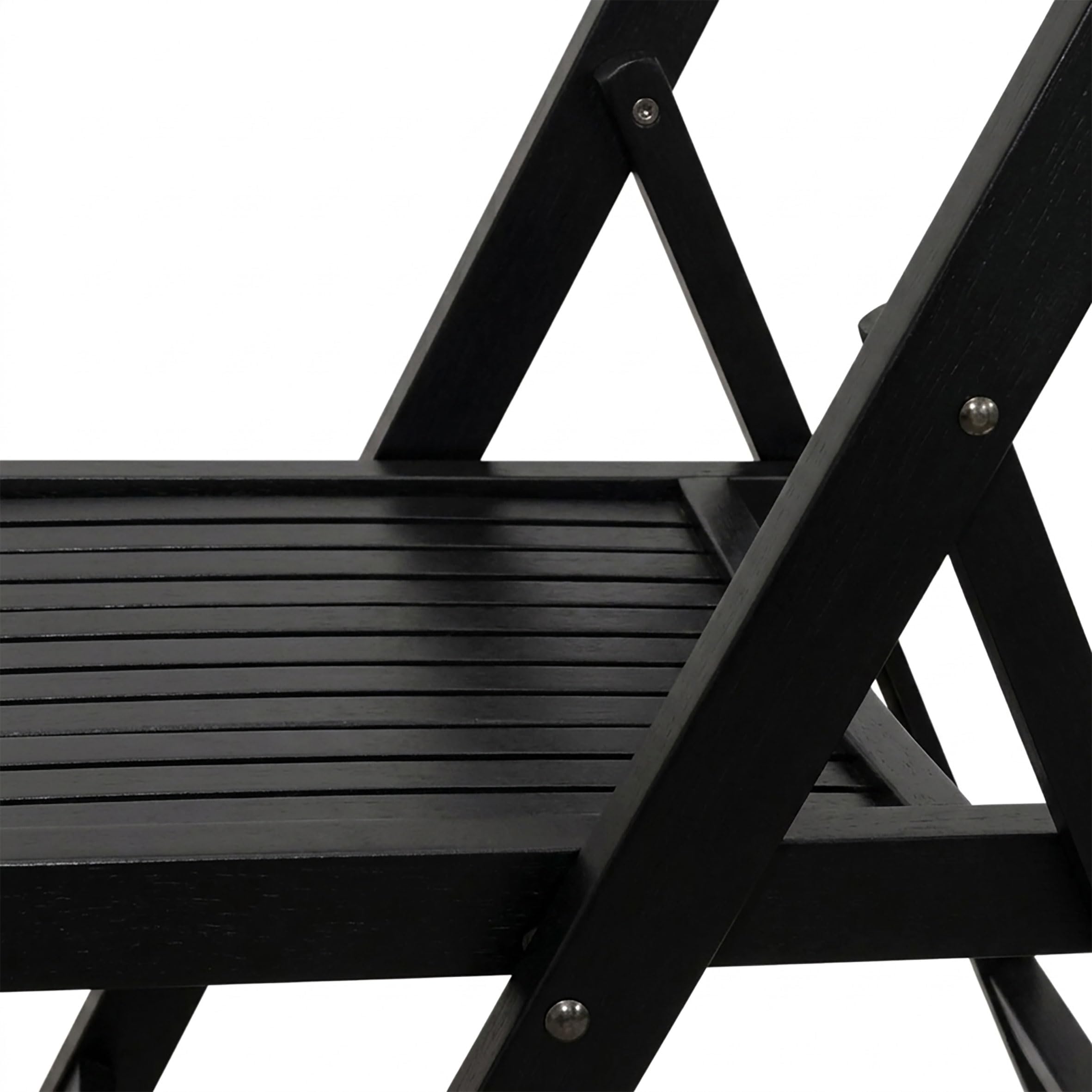 Spetebo Sedia pieghevole in legno nero, 79 x 59 cm, portata fino a 100 kg, pieghevole, stabile, senza montaggio, per cucina, soggiorno, interno