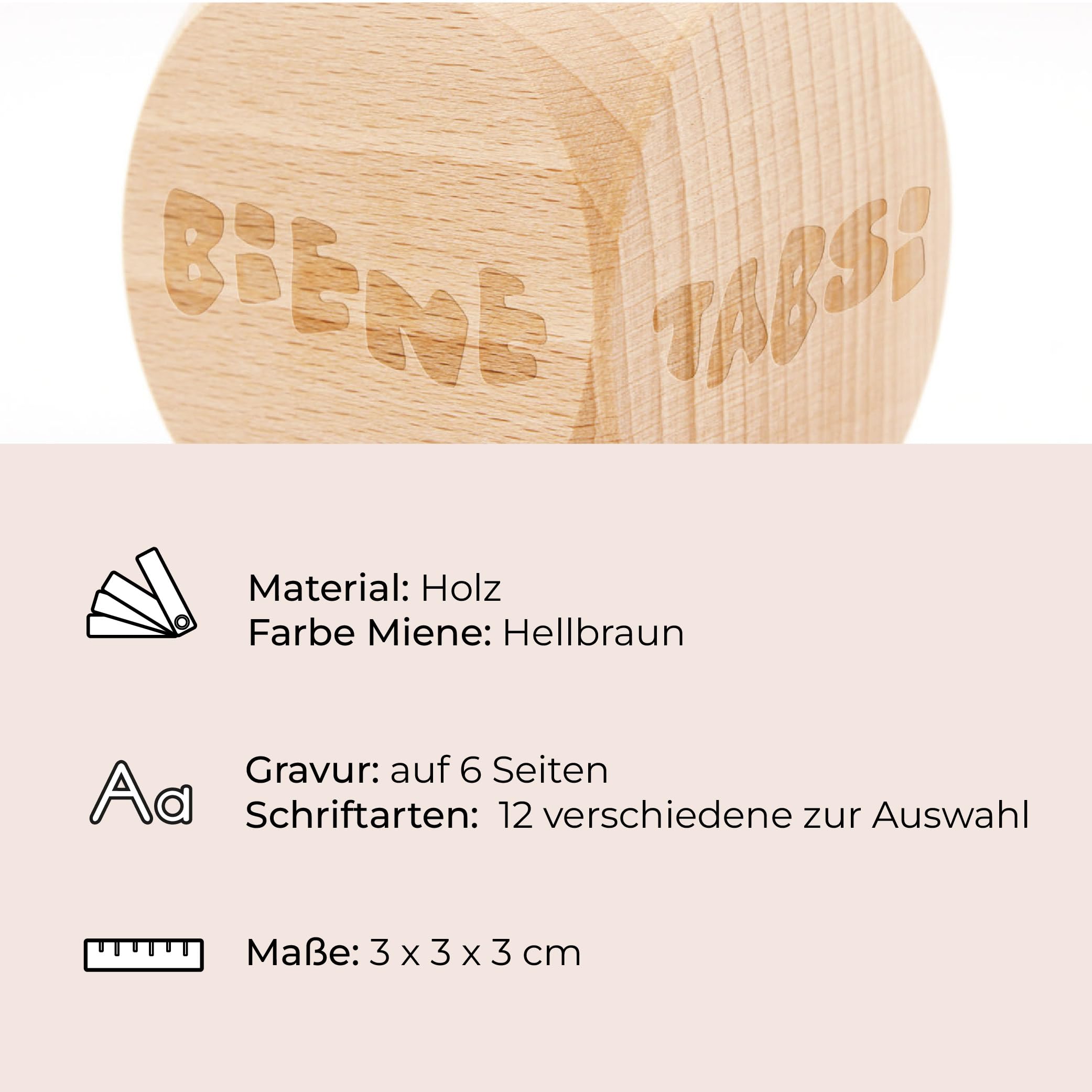 Holz Lese-Entscheidungswürfel | 6-seitig | 4x4x4 Cm | Für Buchliebhaber | Geschenk Für Leser