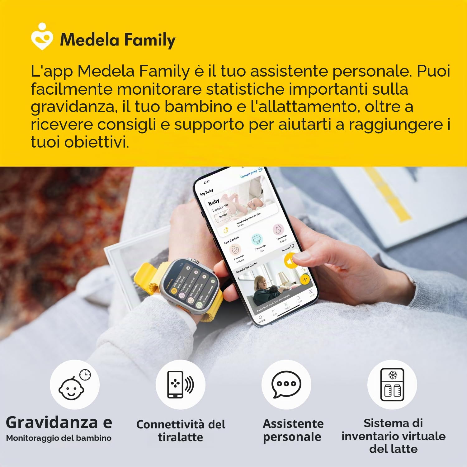 Medela Swing Maxi Tiralatte a mani libere | Facile, intuitivo, ideale da portare in viaggio, doppio tiralatte elettrico a mani libere