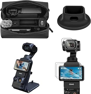 PellKing Travel Waterproof Hard Case for osmo Pocket 3,Carrying case+Magnetic Mount,Silicone Base+ Screen Protector