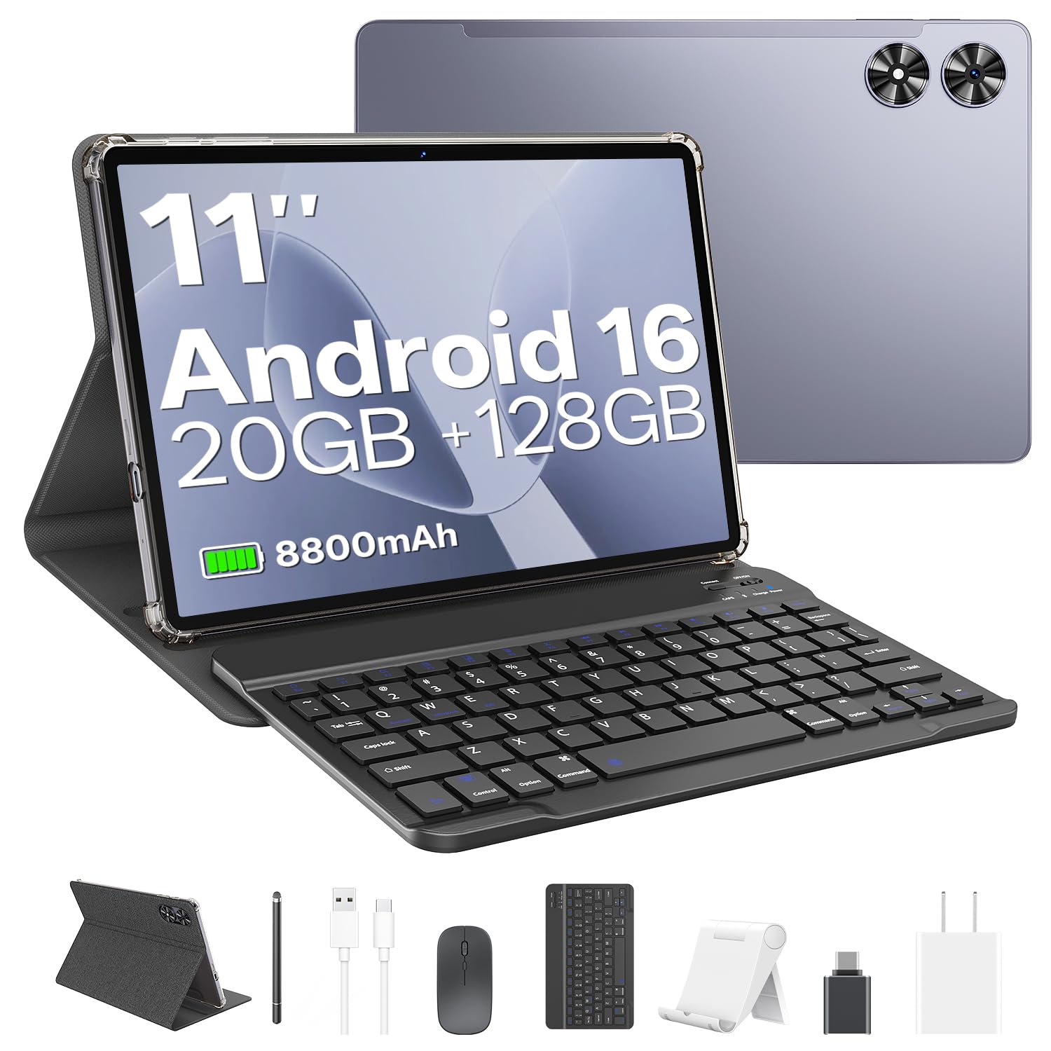 Android 16 タブレット 11インチ 20GB +128GB RAM Amazon.com : 2025 Android 16 Tablet with Keyboard, 20GB+128GB 11