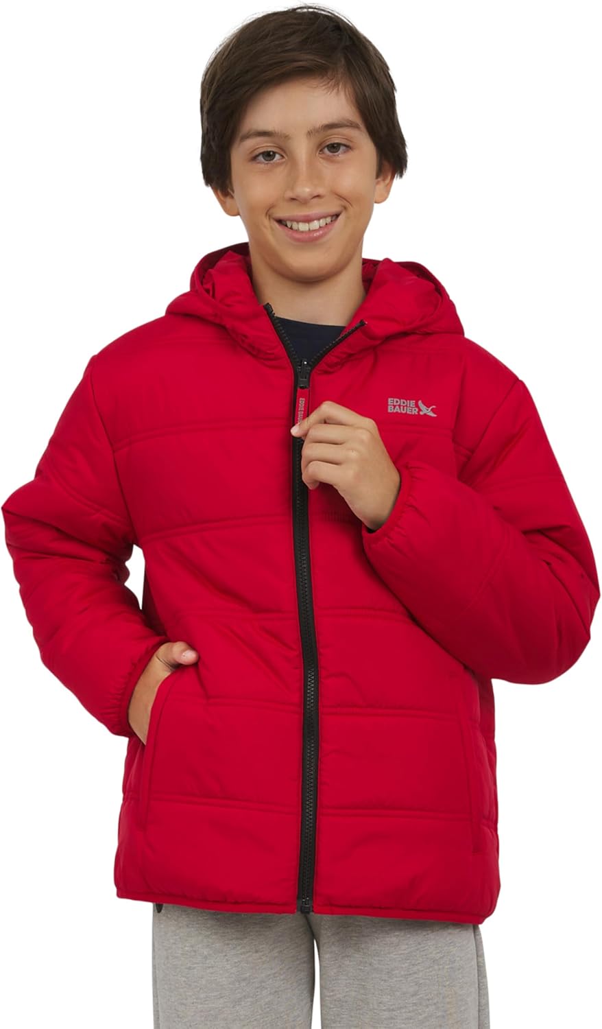 Eddie Bauer Boys' Deer Harbor Reversible Faux Fur Lined Insulated Puffer Jacket