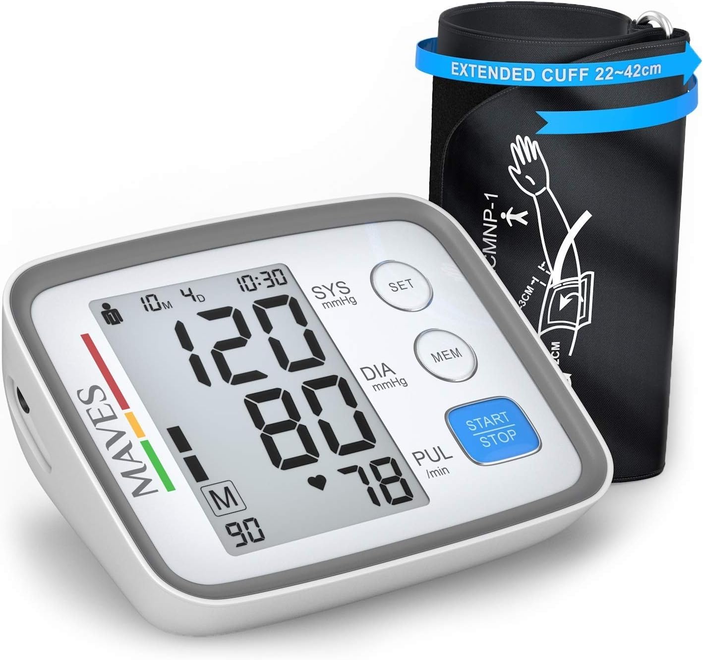[Upgraded 2020] Blood Pressure Monitor -Automatic Digital Upper Arm BP Cuff -Fast Systolic & Diastolic Readings -2-Person -Mode-3.5" Large LCD Display -Universal Cuff Size