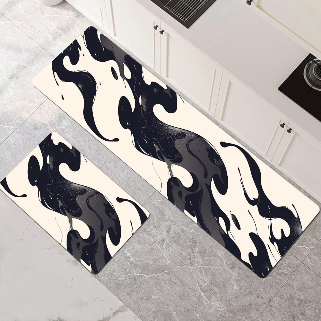 Alfombras de cocina Charcoal de 2 piezas en medidas 70x100cm y 70x210cm para el hogar