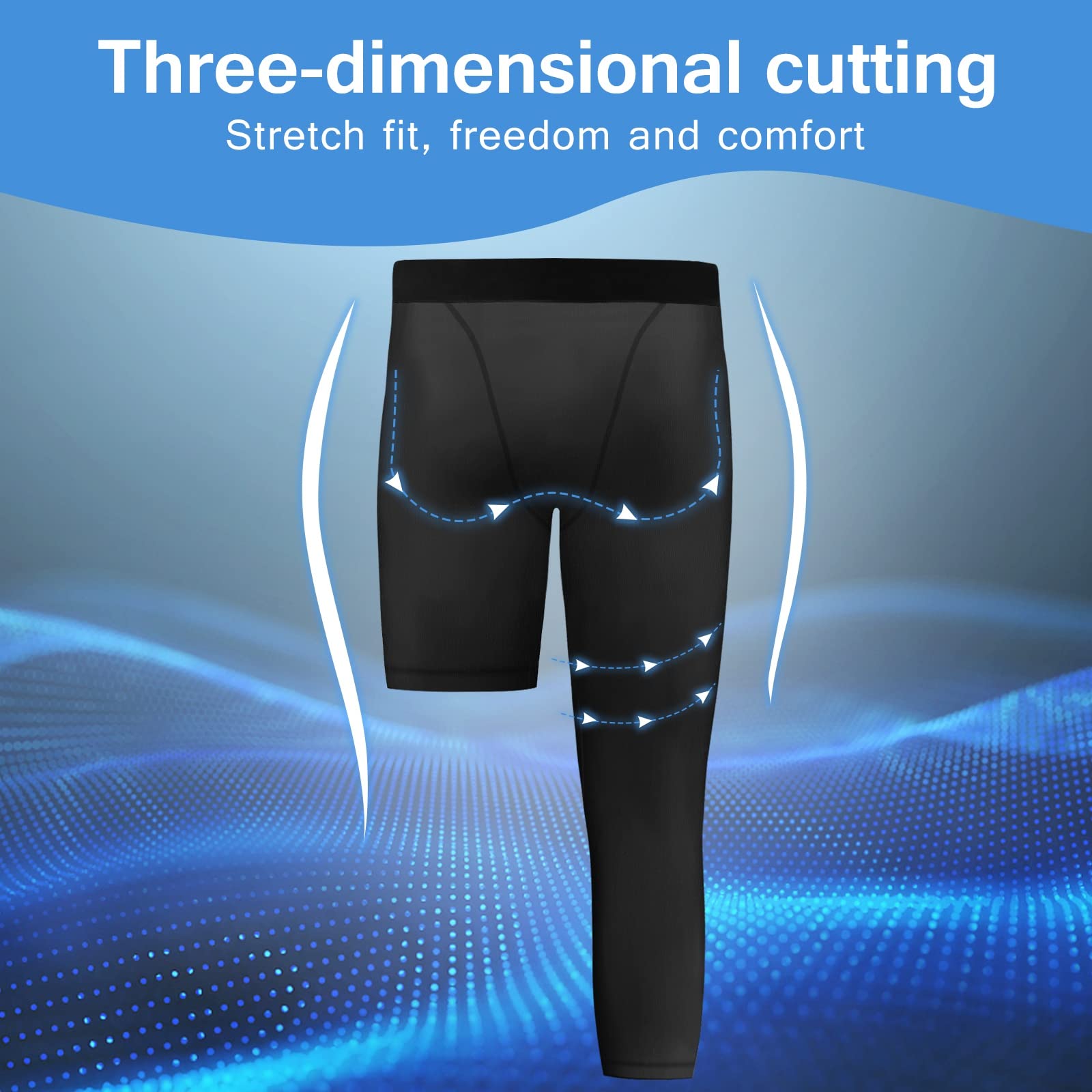 Pantalones de Compresión de Una Pierna para Niños Mallas 3/4 Baloncesto Deportivas Capa Base Fútbol Atlético