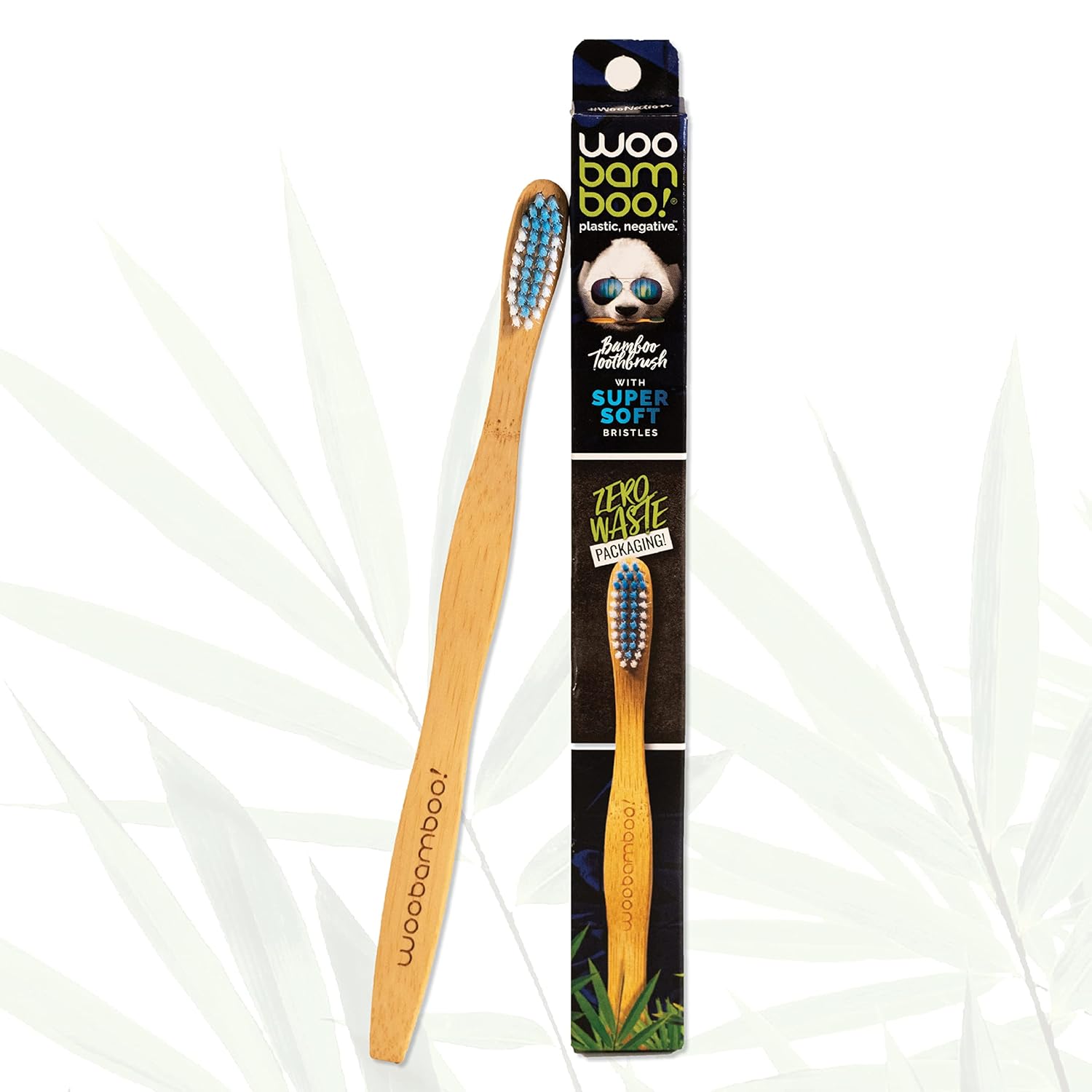 Woobamboo Bamboo Toothbrush - Adult - Super Soft BPA Free Nylon Bristles Eco-Friendly Biodegradable Compostable Vegan Pack of