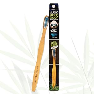 Woobamboo Bamboo Toothbrush - Adult - Super Soft BPA Free Nylon Bristles Eco-Friendly Biodegradable Compostable Vegan Pack of