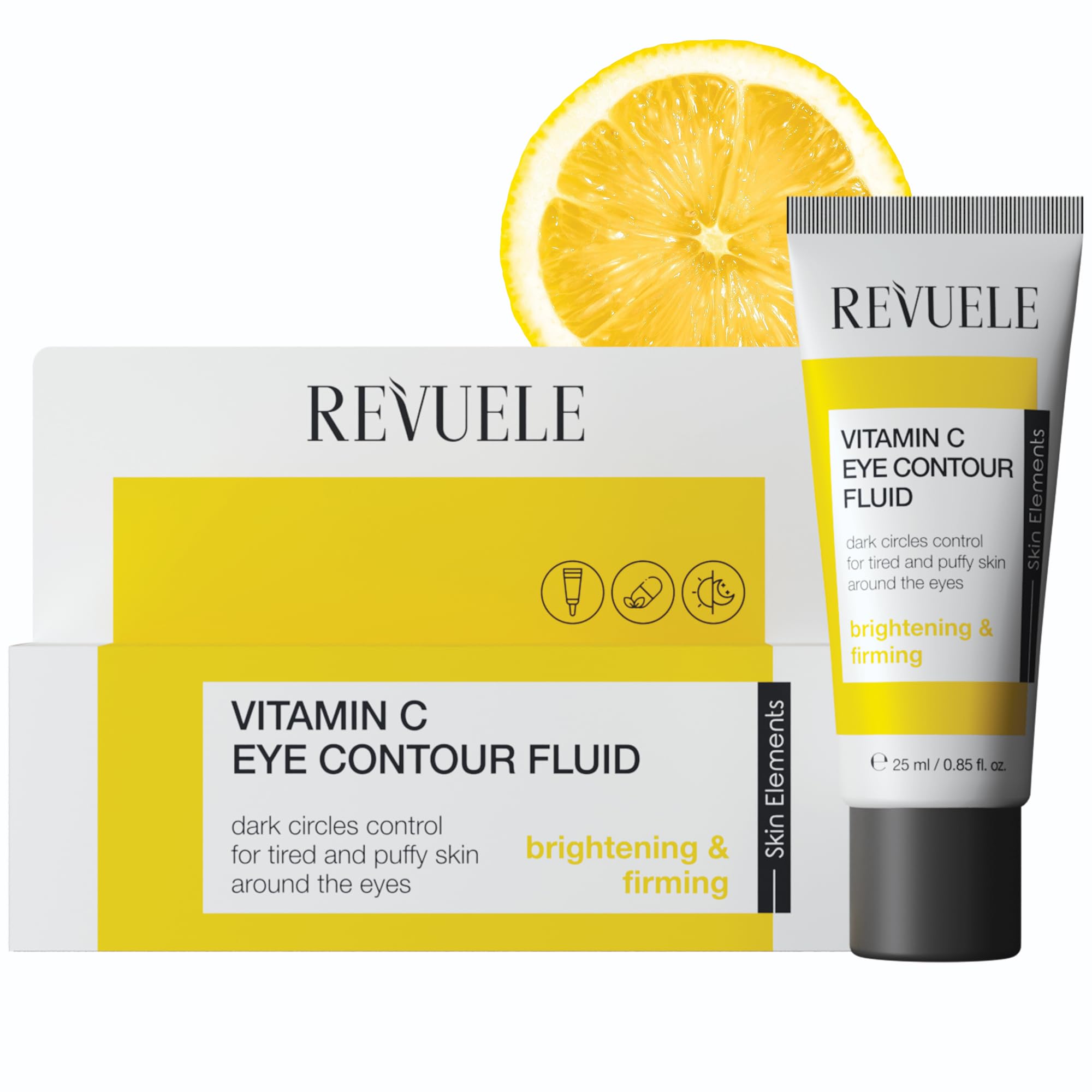 Revuele Vitamin C Eye Contour Fluid for Dark Circles, Brightening & Firming, Vegan & Cruelty-Free, 25ml