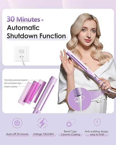 Miniatura 10 de NOVUS Rizador de 1.4 pulgadas, rizador profesional, rizador de pelo de iones negativos, rizador de barril grande