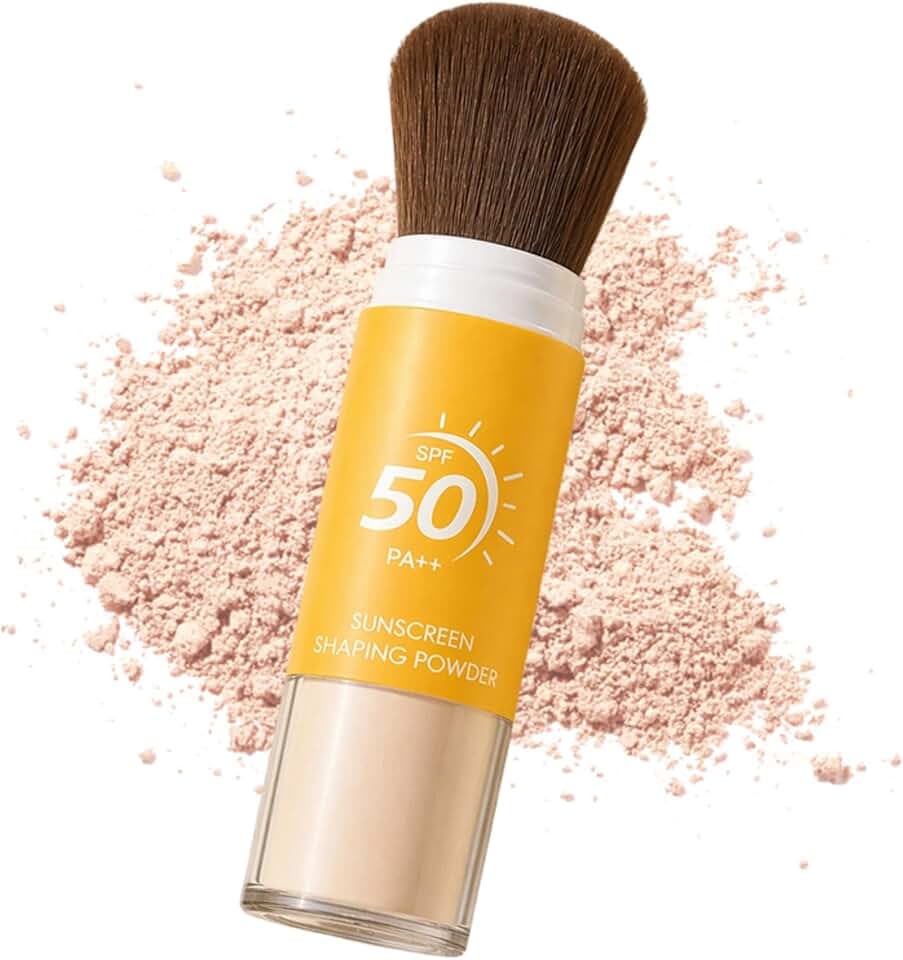 Mineral Sunscreen Brush SPF 50 | Beach Essentials, Brush on Sunscreen Setting Powder, Long Lasting Lightweight Breathable, Mess Fr