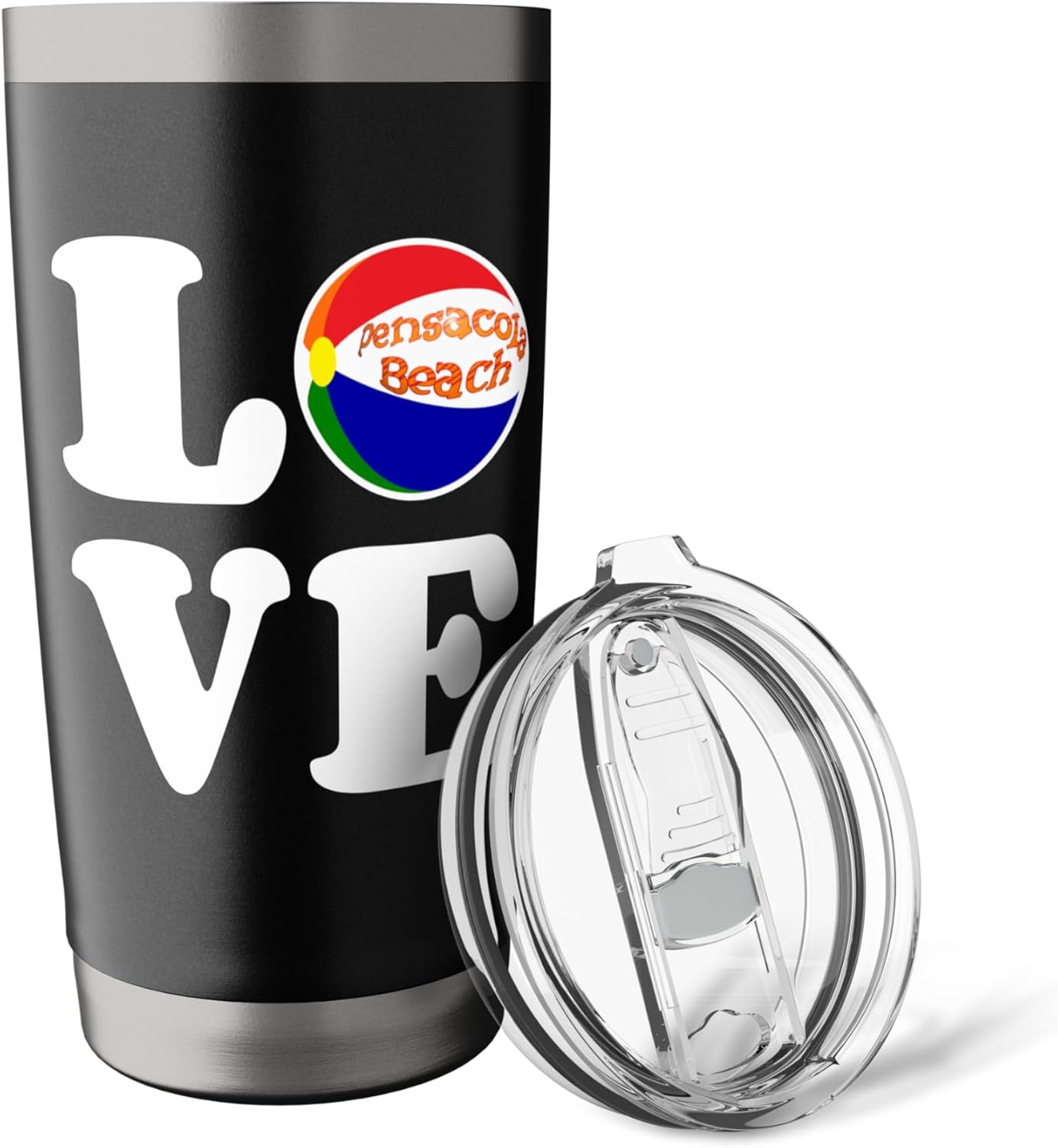 Love Pensacola Beach Beachball Stainless Steel Insulated Tumbler - Image 5