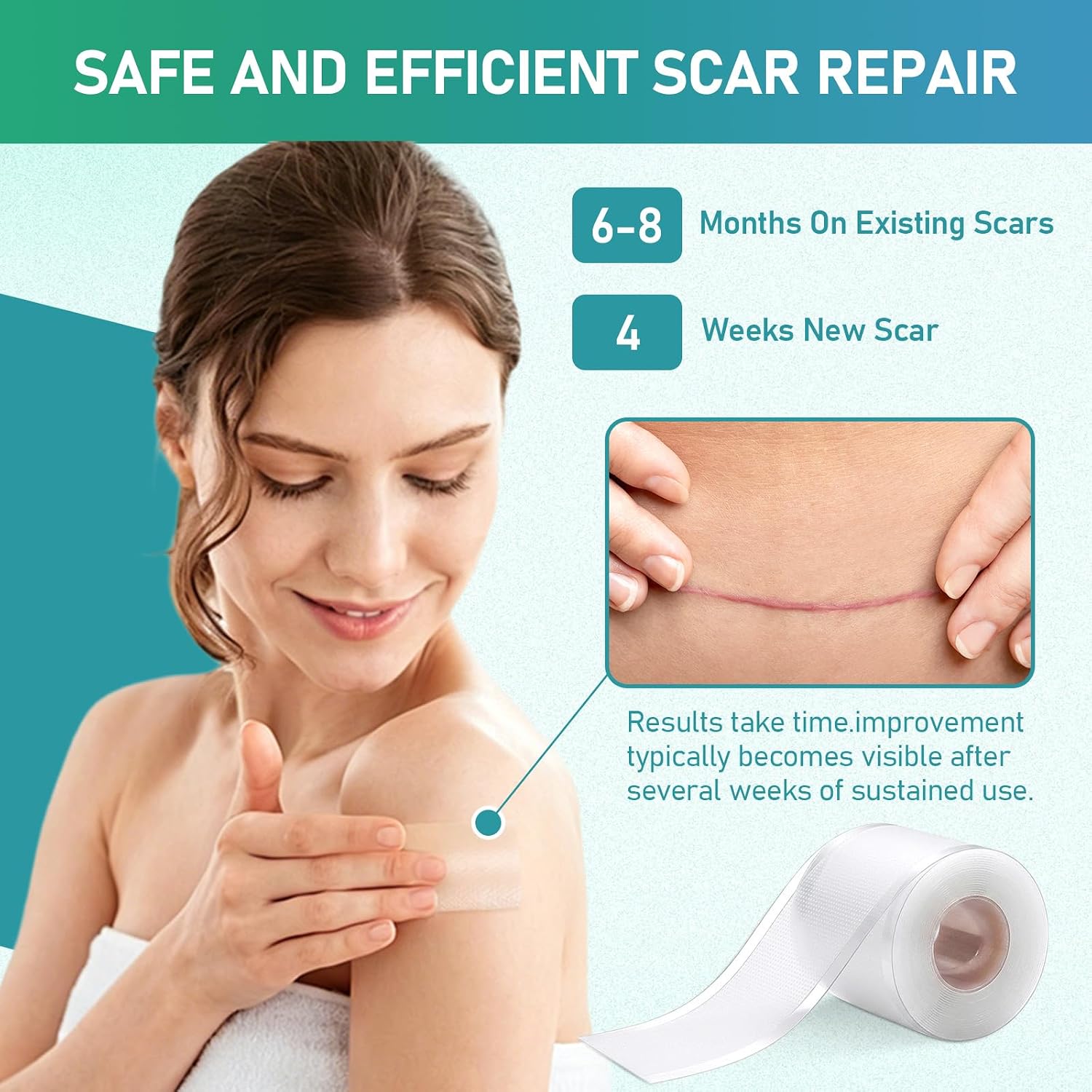 2PC 3 In 1 Microdarts Care Patch-(1.6"X 60" Roll-1.5M), 2026 New Upgrade Silicone Scar Sheets, Reusable Silicone Scar Strips, Suitable for All Skin Types