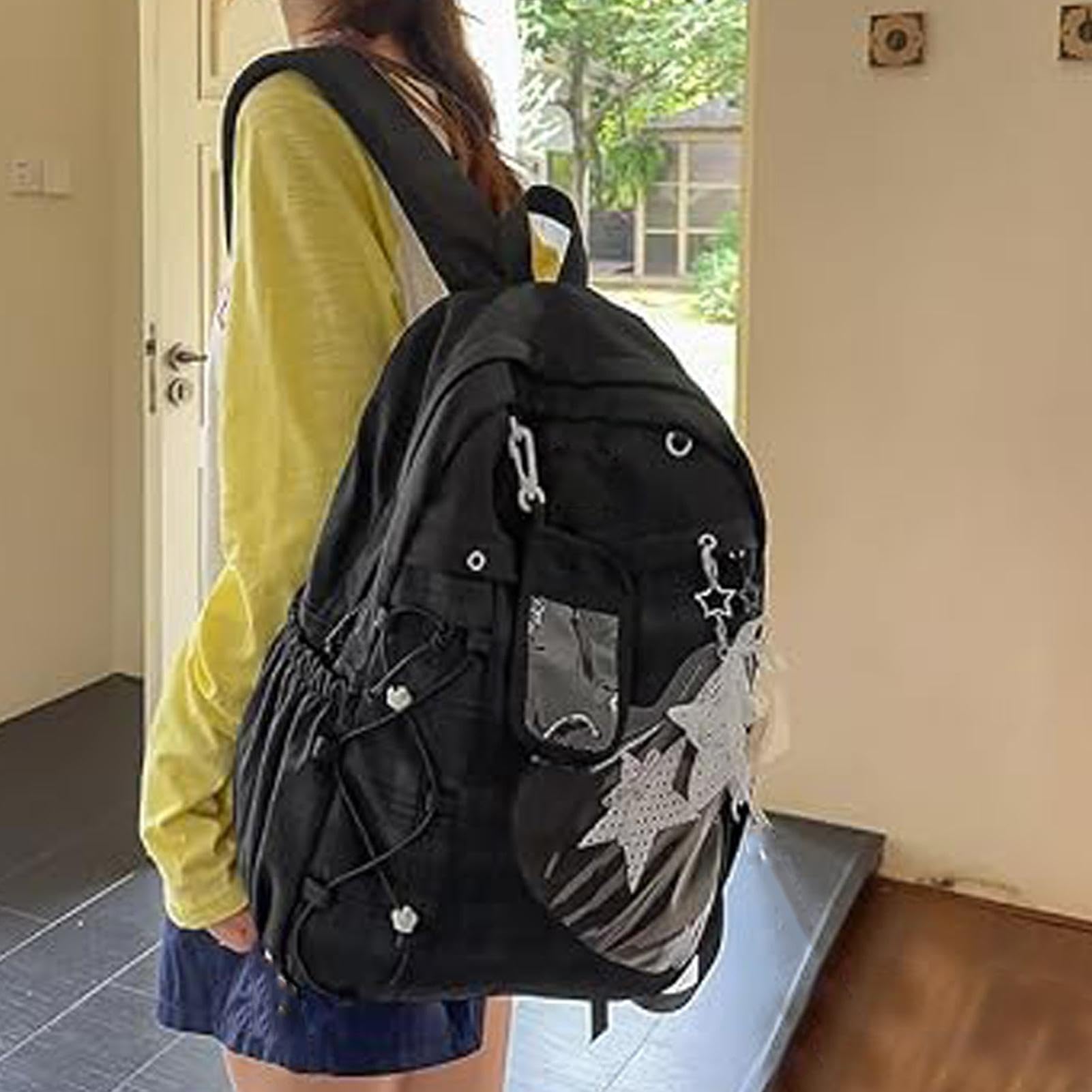Generisch Zaino da ragazza con tracolla regolabile con, Nero , Vedere