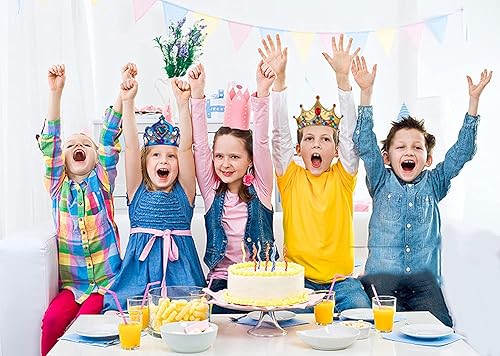 Miniatura 5 de RICHNESS Tiaras de manualidades para niños, haz tus propias coronas en recuerdos de fiesta de cumpleaños, 12 piezas (dorado)