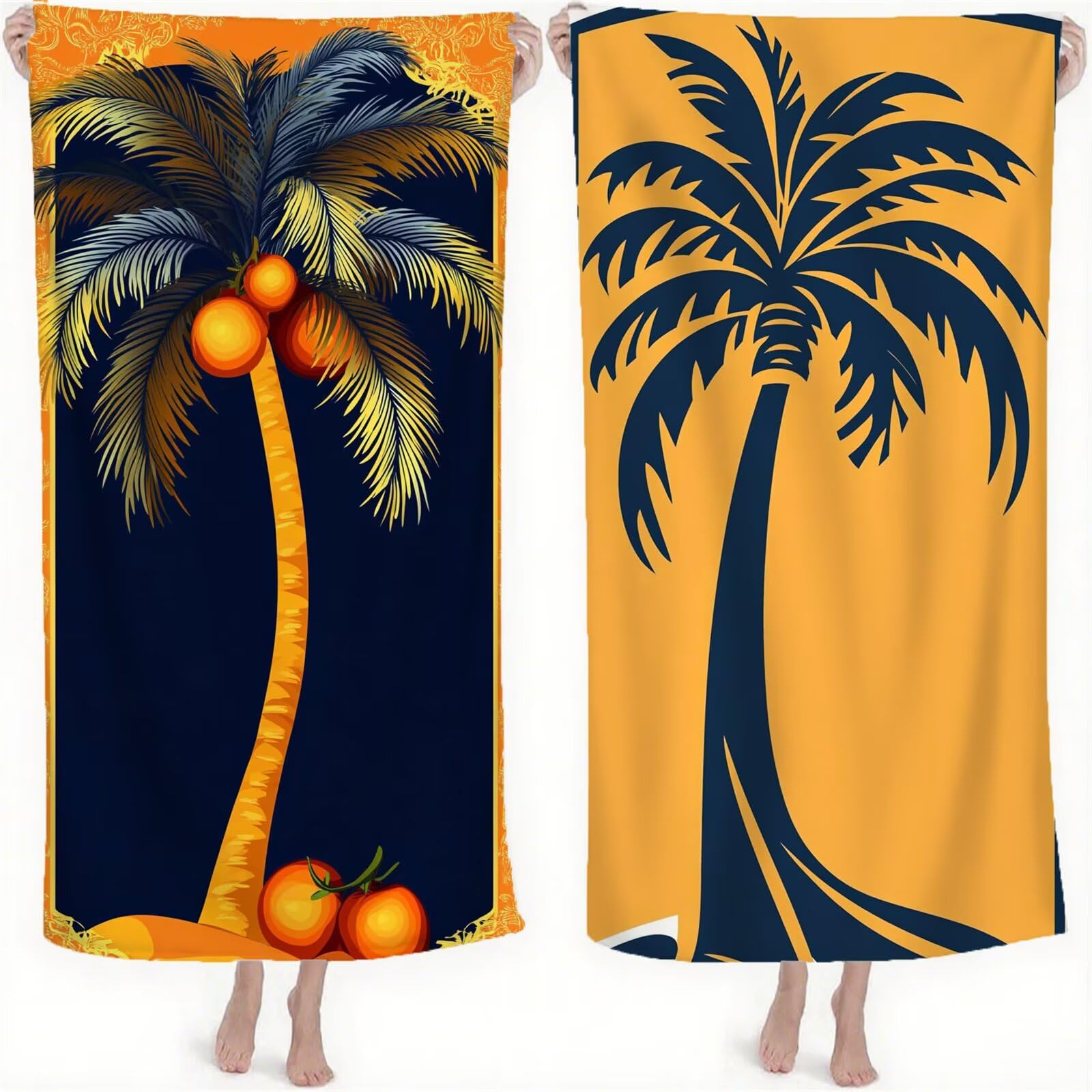 Strandtuch XXL, Microfaser Handtuch Groß 80x180 cm Stranddecke Sandfrei Reisehandtuch Schnelltrocknen Badetuch Sporthandtuch für Damen Herren Reise Urlaub Sauna Summer Strand Must Haves 2 Pack S-53