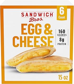 Sandwich Bros. Frozen Meal, Egg and Cheese Flatbread Pocket Sandwiches, 13.5 oz, 6 ct