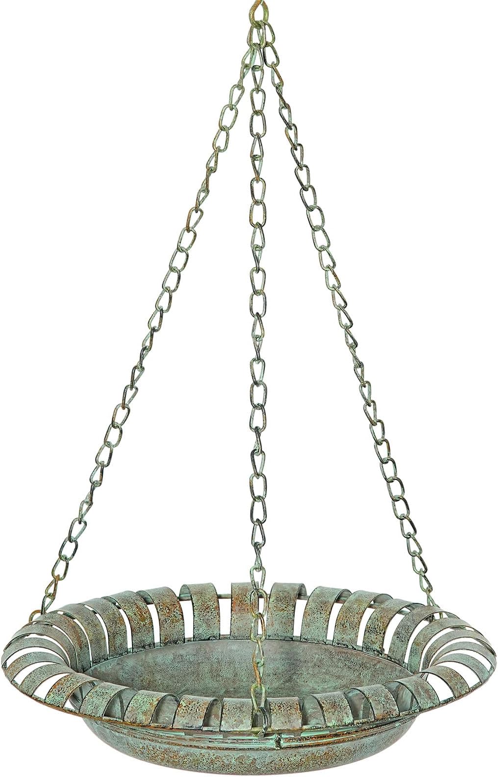 HLQMFHT 12 Inches Hanging Bird Baths for Outdoors, Outdoor Bird Bath, Metal Bird Feeder,Deck,Patio Garden Decoration