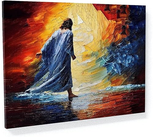 Vista 7 de Sense Canvas Jesús 1 - Lienzo decorativo para decoración del hogar, póster de pared XL, 48 x 36 / 1.5 pulgadas Jesús 1,Jesús 17,Jesús 18,Jesús